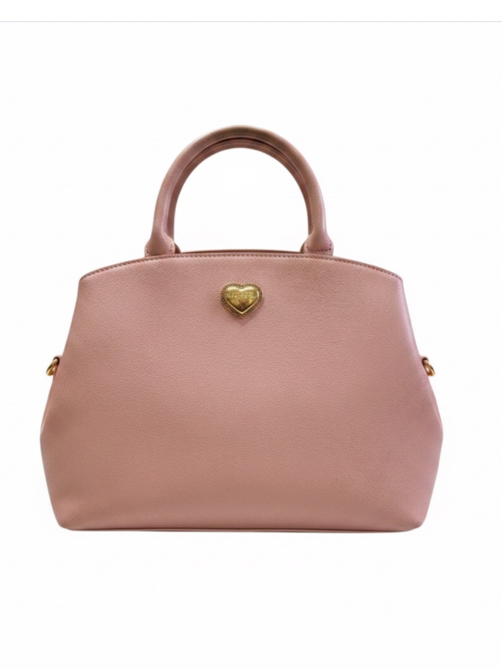 Betsey Johnson Blush Pink Heart Charm Coquette Y2K Satchel Bag